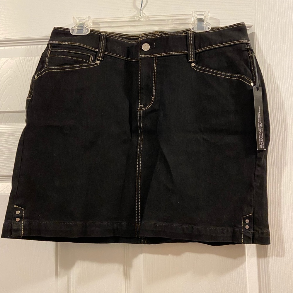 NWT black denim skirt